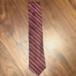 Maroon Striped Men’s Tie - Classic Business Style